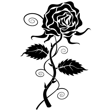 Sticker rose rouge